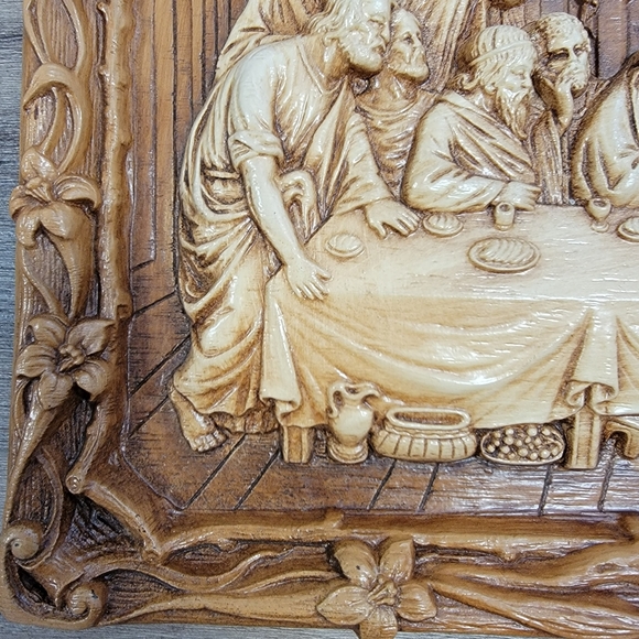Last Supper Jesus 9x15 3D Wall Hanging Plaque Multi Prod Inc Made-USA Vintage - Picture 7 of 9